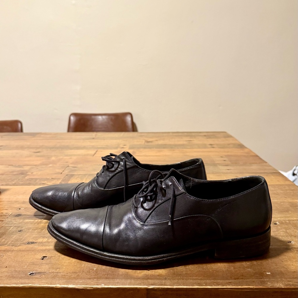 Bruno Magli Black Leather Oxford Dress Shoes